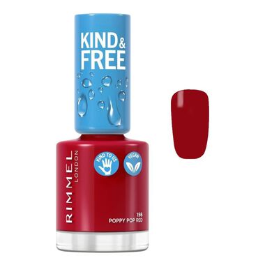 rimmel kind & free nail polish 156  poppy pop red