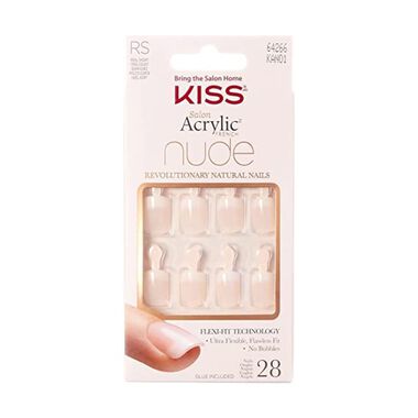 كيس kiss salon acrylic nude french nails kan01